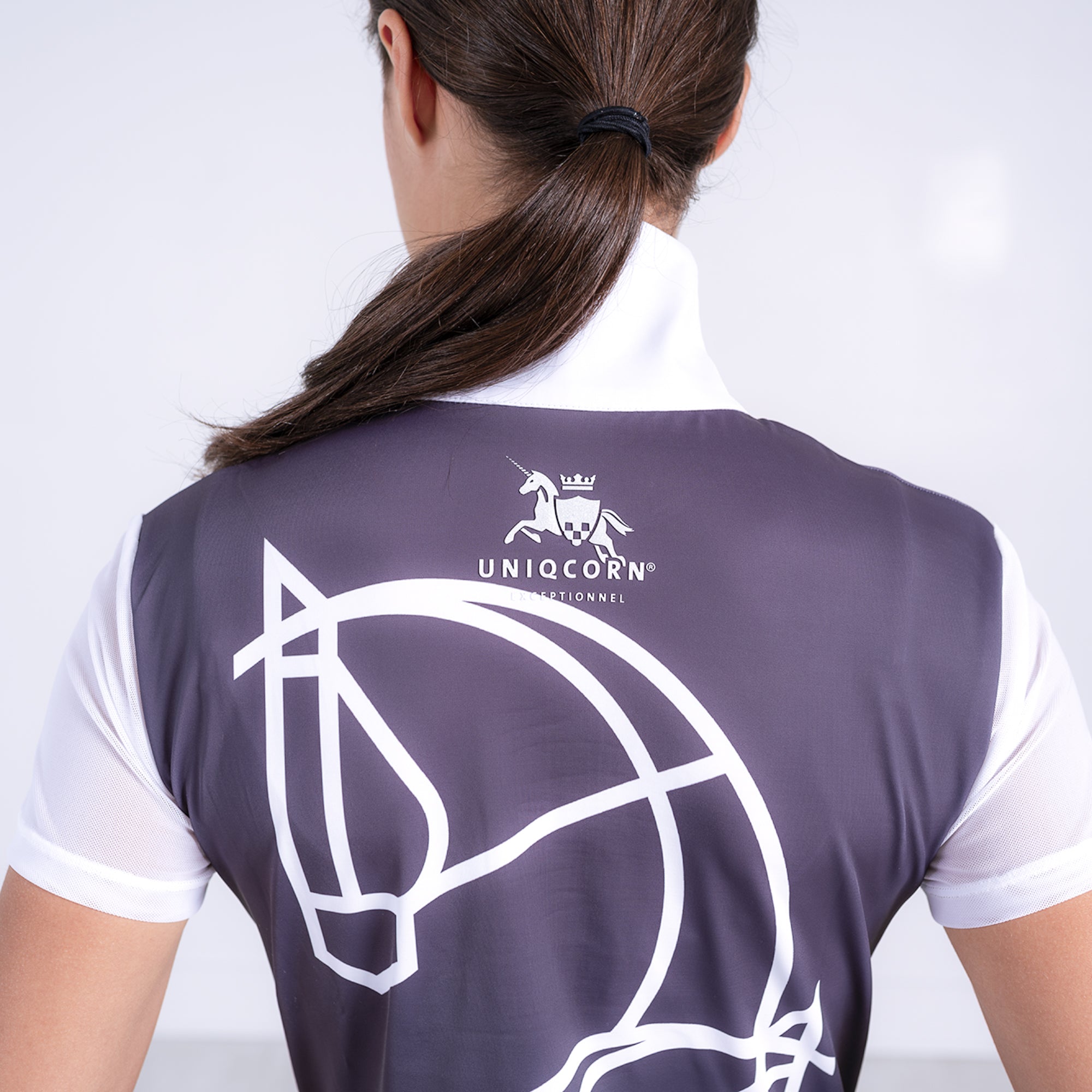 Equestrian Short Sleeve Schooling Shirt "Smoked Gray" – UPF 50+