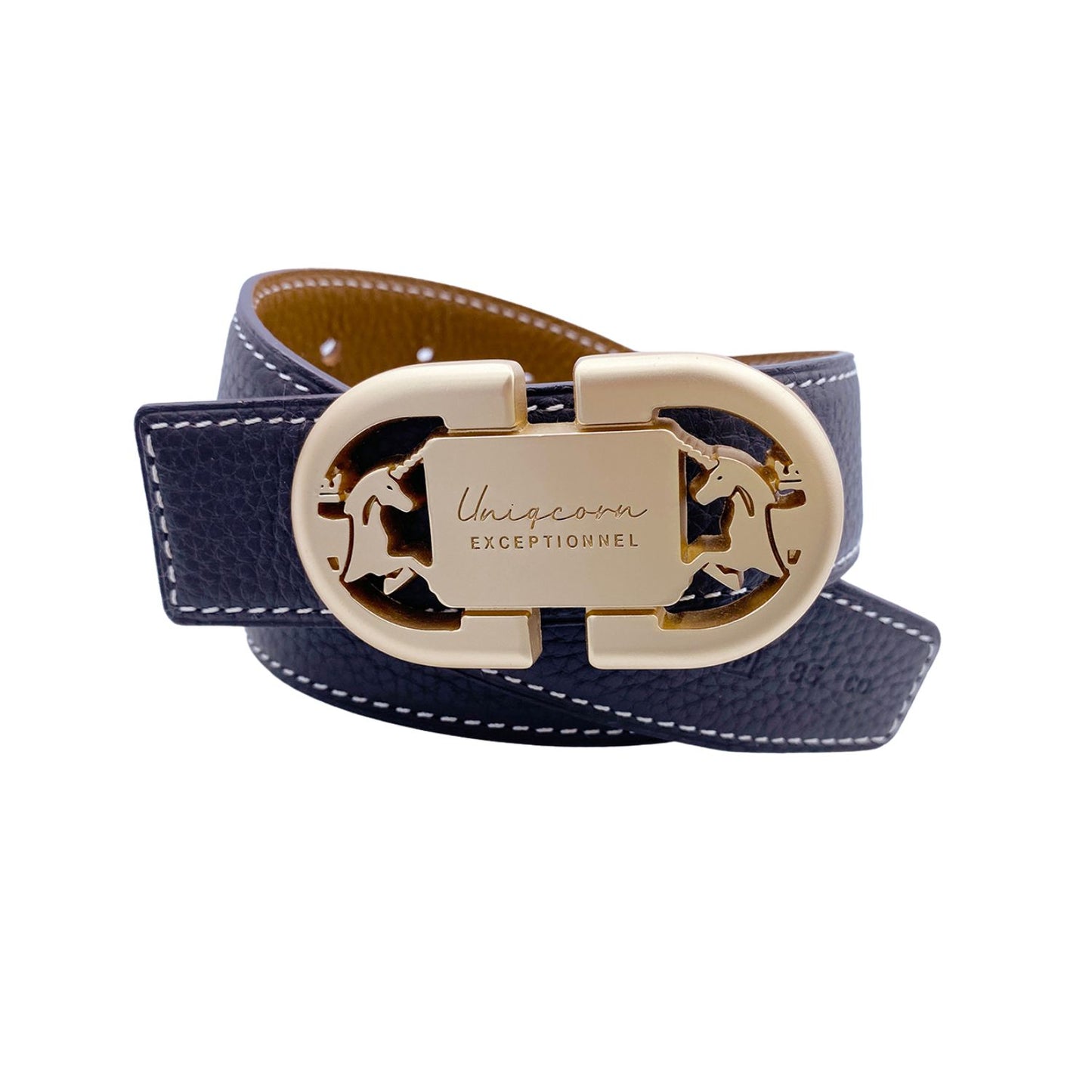 Equestrian Heritage Leather Belt Buckle with Reversible French Leather Belt