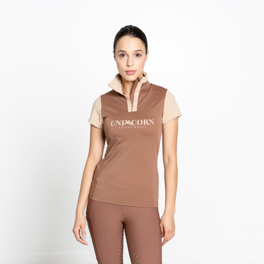 Equestrian Cooling Short Sleeve Shirt "French Caramel" – UPF 50+