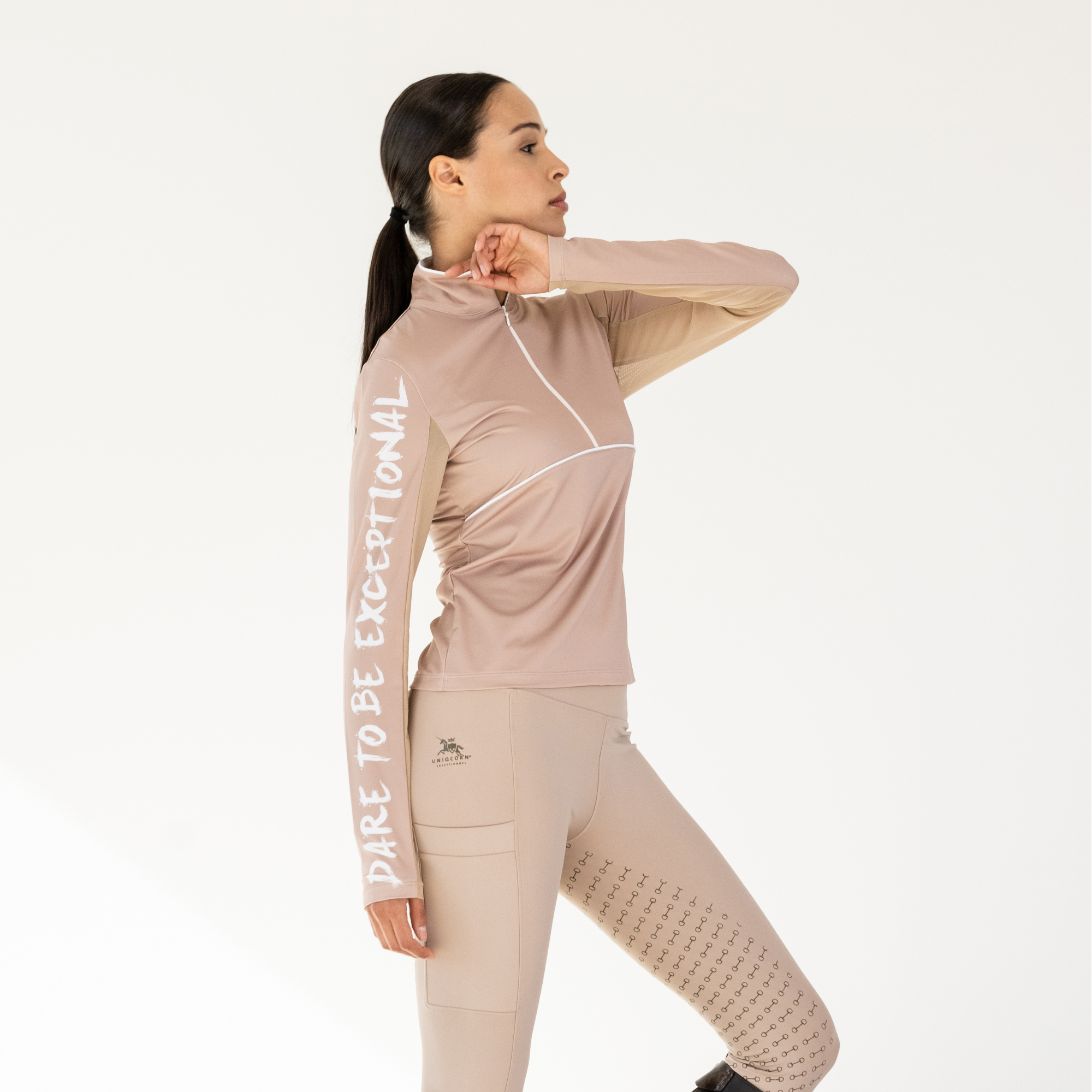 Equestrian Long Sleeve Schooling Shirt “Dare To Be Exceptional” – UPF 50+