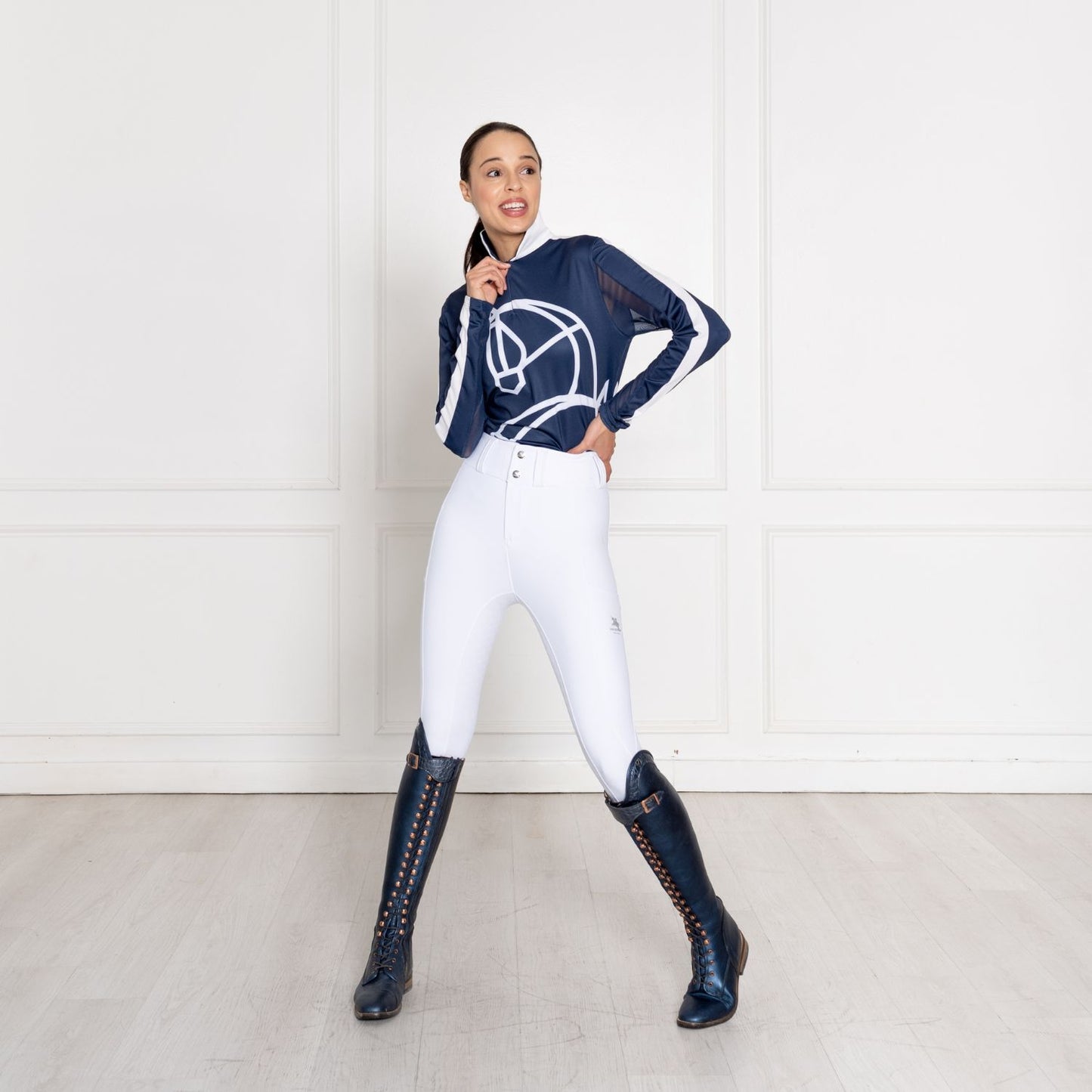 Equestrian Long Sleeve Schooling Show Shirt "Equus" – UPF 50+