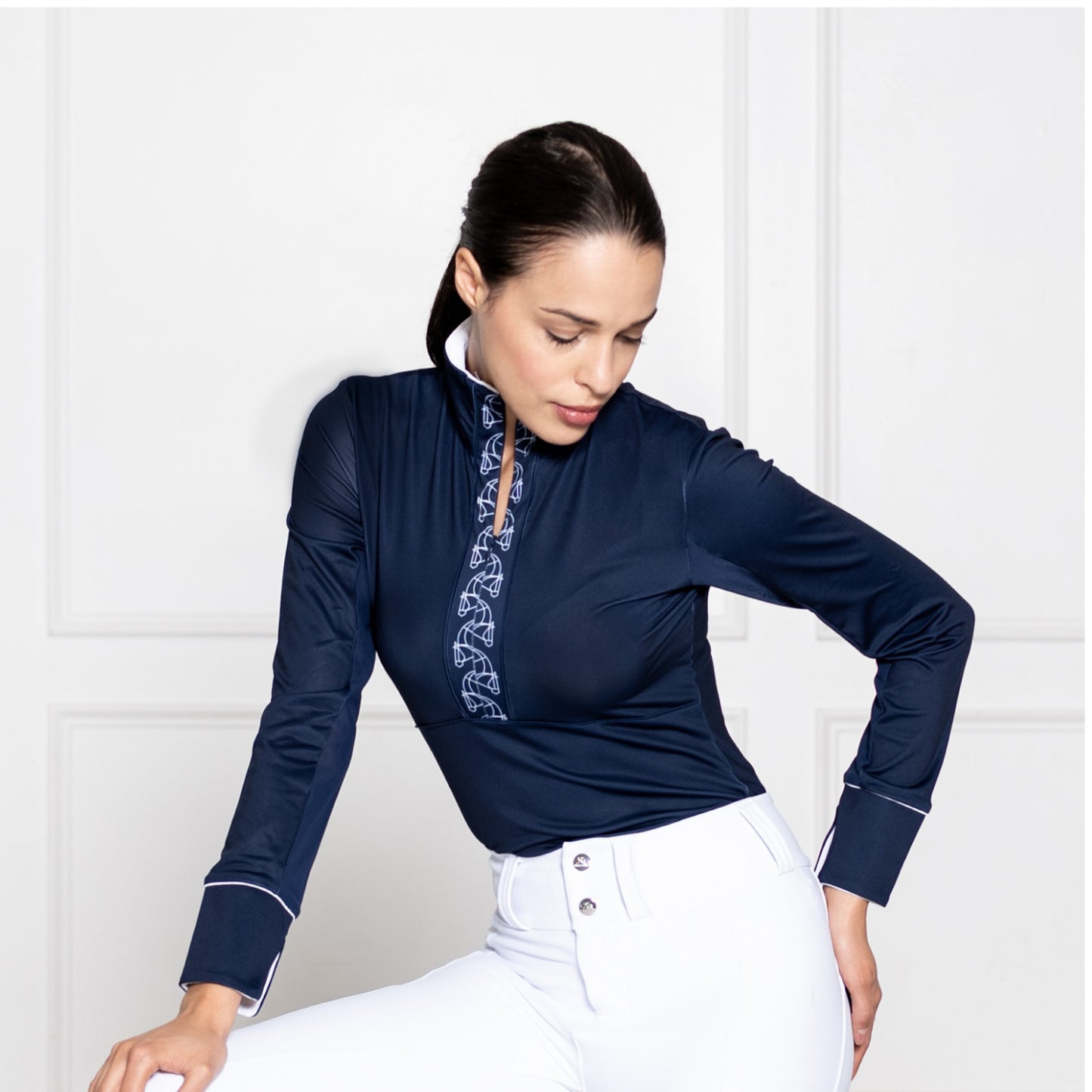 Equestrian Long Sleeve Schooling Shirt “J'Adore” – UPF 50+