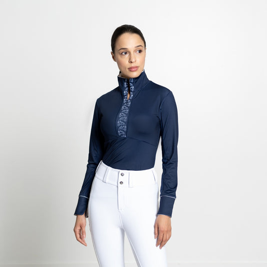 Equestrian Long Sleeve Schooling Shirt “J'Adore” – UPF 50+