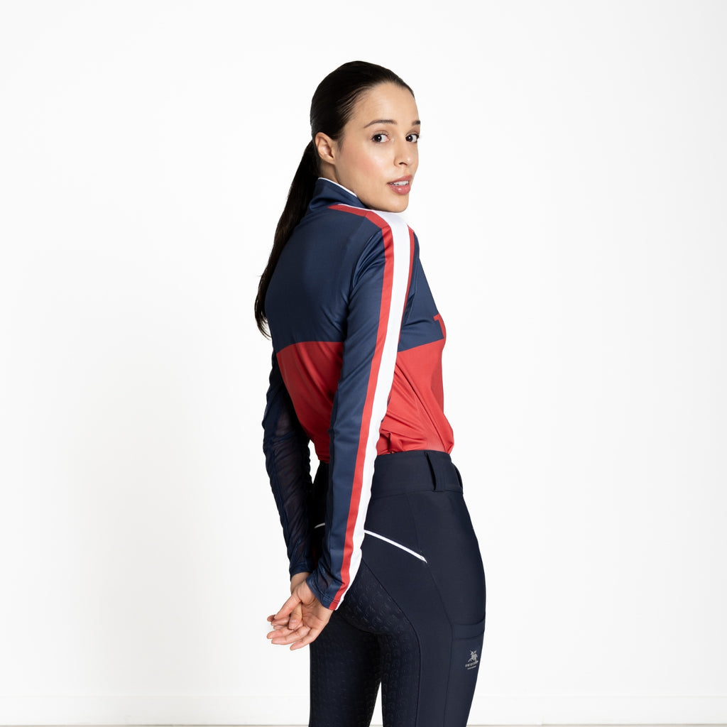 USA Equestrian Long Sleeve Schooling Show Shirt "Stars & Stirrups" – UPF 50+