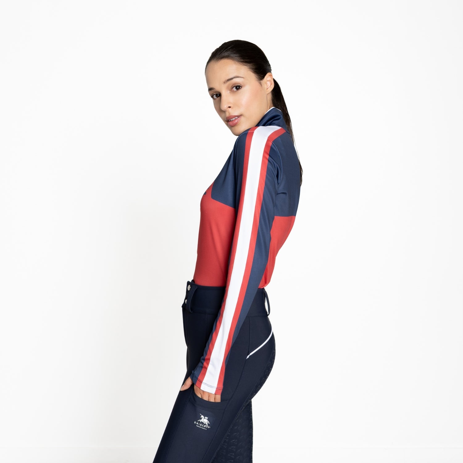 USA Equestrian Long Sleeve Schooling Show Shirt "Stars & Stirrups" – UPF 50+