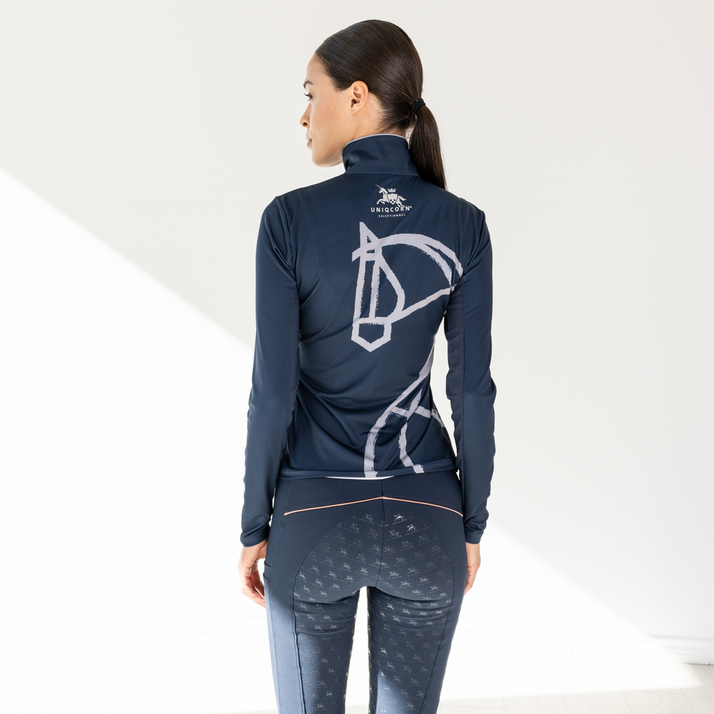 Equestrian Long Sleeve Sun Shirt "Painted Horse" Blue – UPF 50+