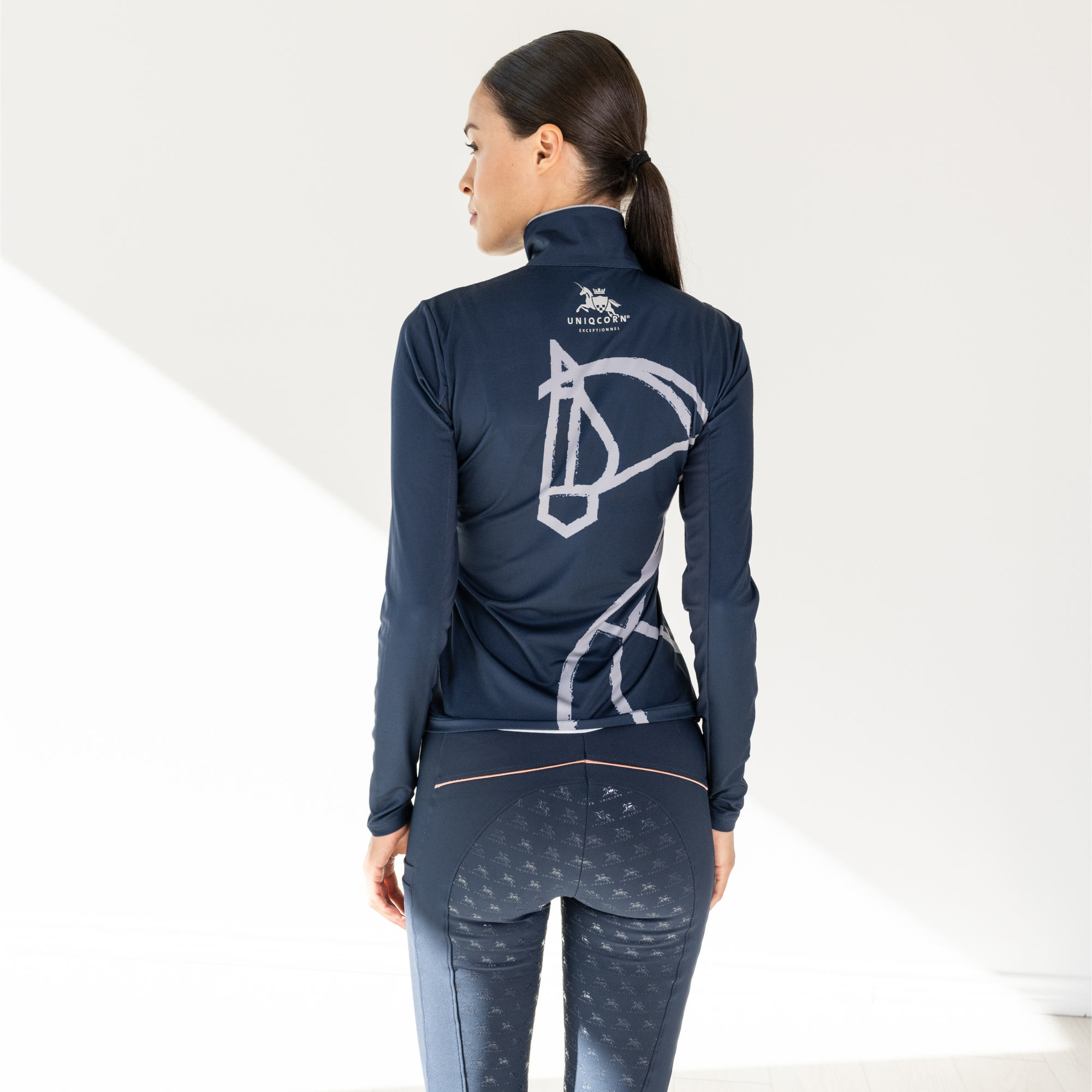 Equestrian Long Sleeve Sun Shirt "Painted Horse" Blue – UPF 50+