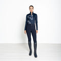 Equestrian Smooth Compression Breeches – Midnight Blue Full Seat Silicone Grip with Phone Pockets