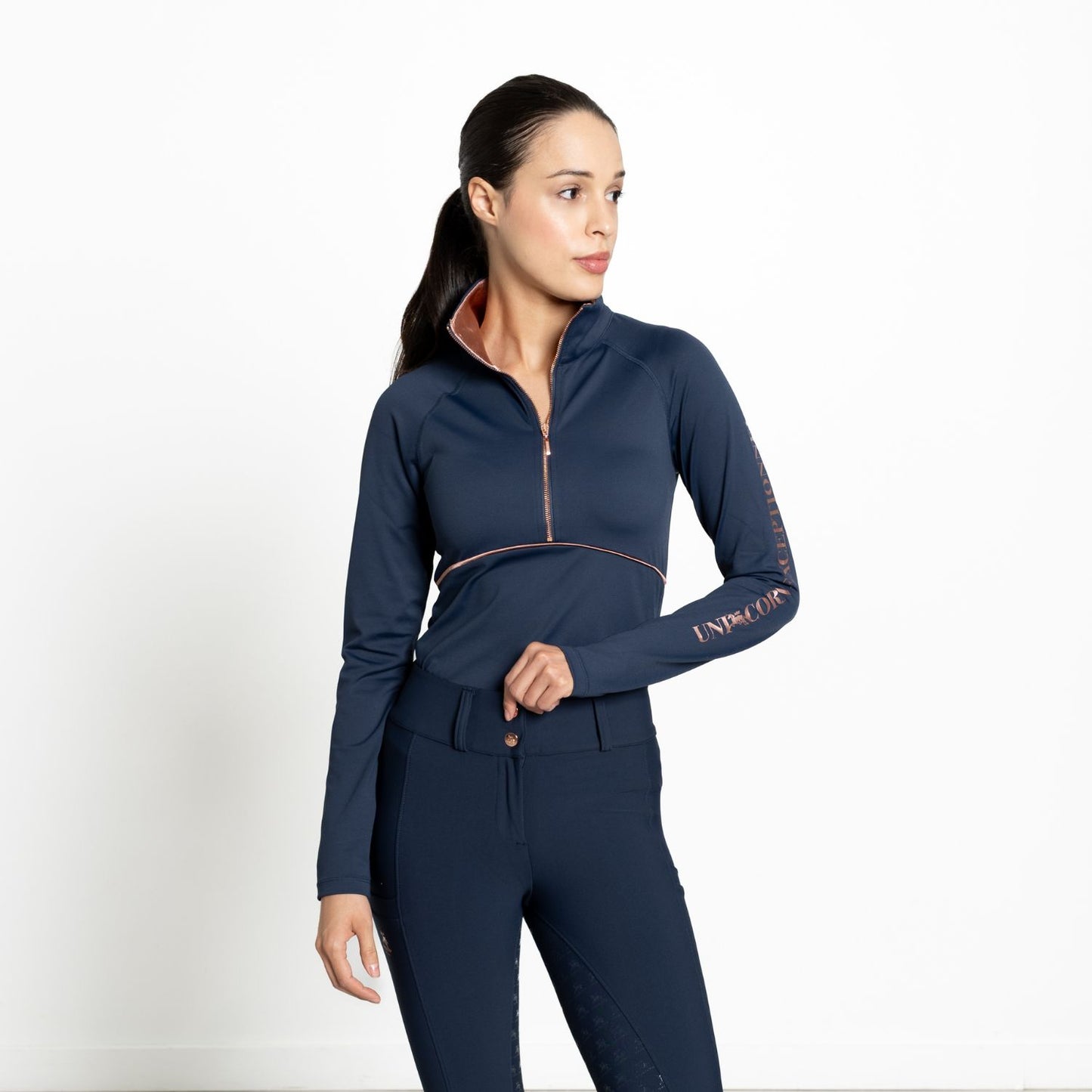 Equestrian Performance Shirt "Prussian Blue" Rose-Gold Edition