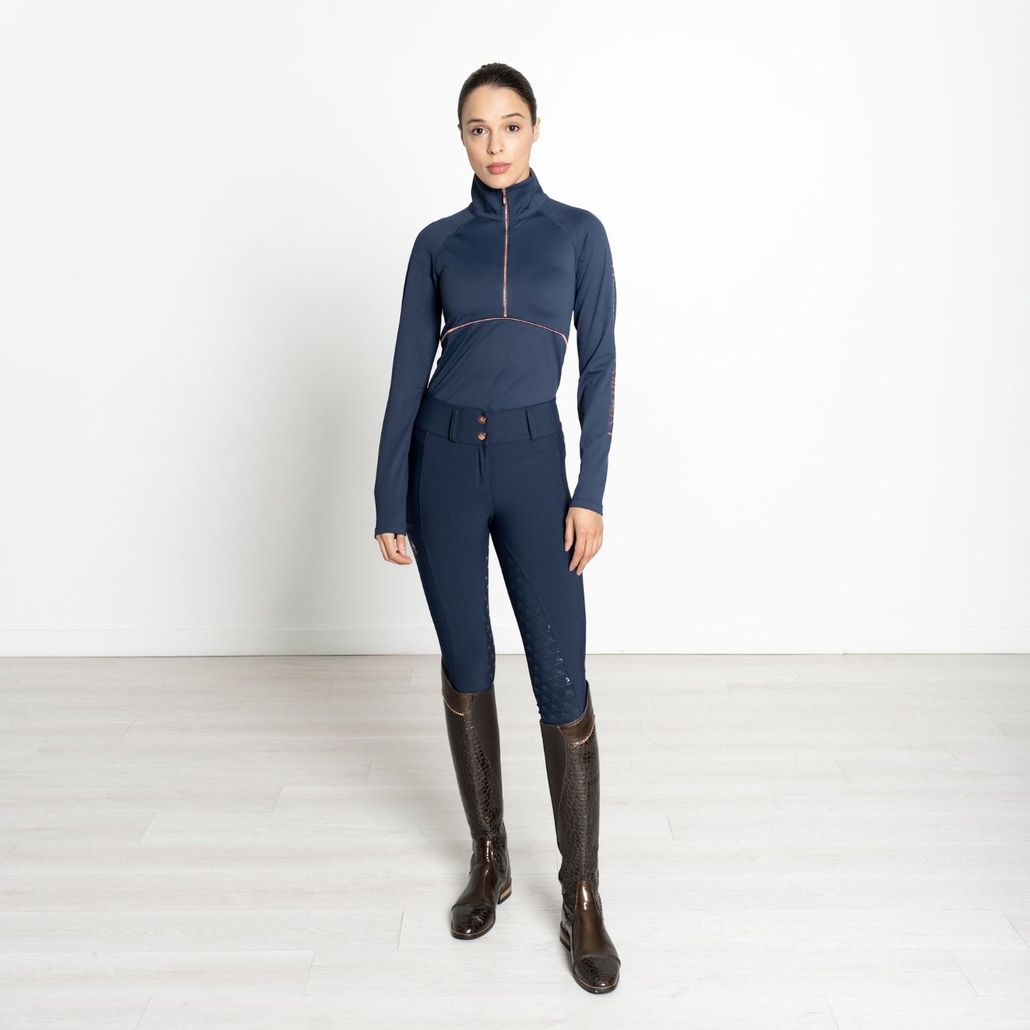 Equestrian Performance Shirt "Prussian Blue" Rose-Gold Edition