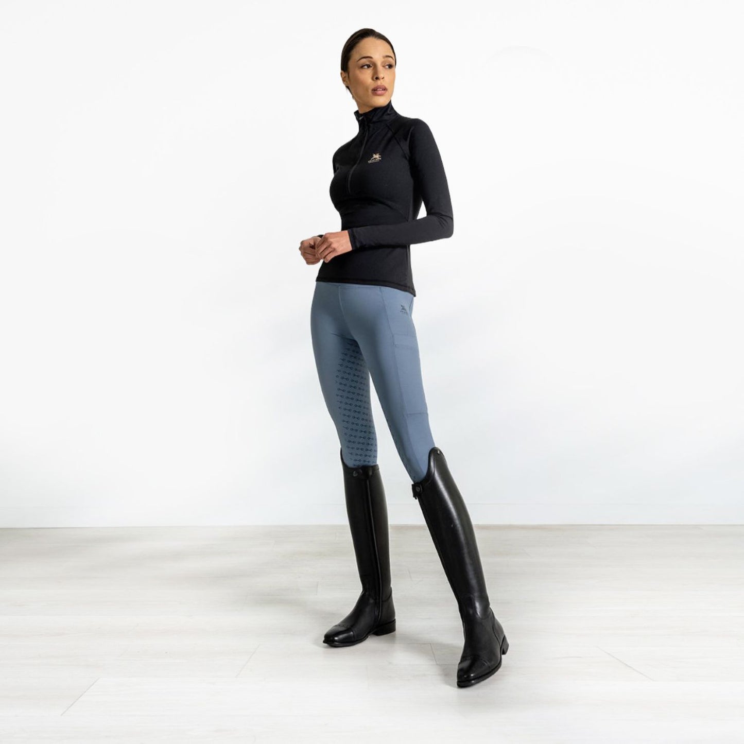 Hi-Rise Equestrian Tights "Smoked Blue"