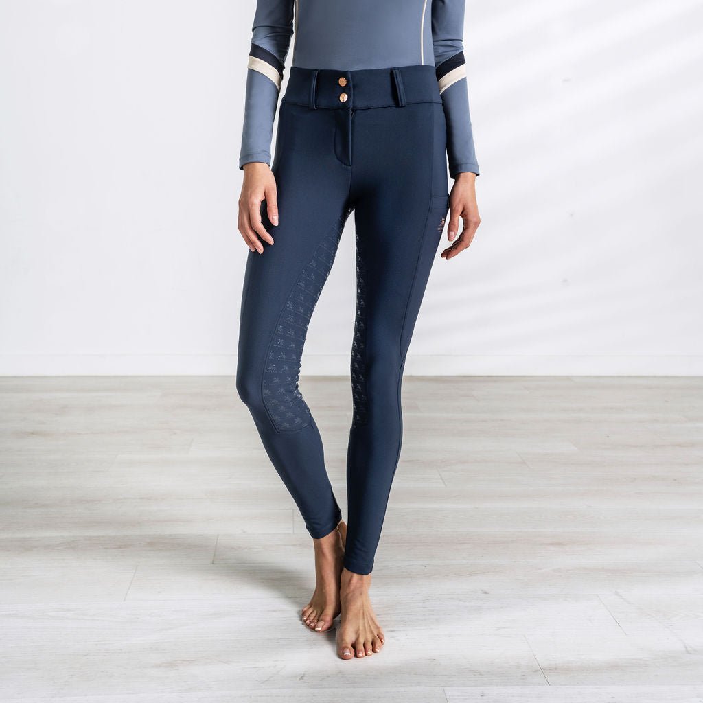 Women's Dressage Training Breeches with Phone Pockets & Rose Gold Details