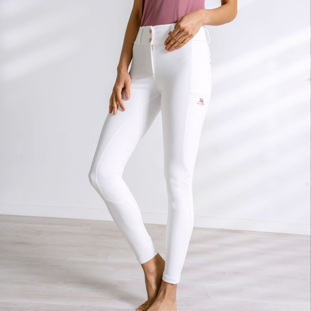 Dressage Competition Breeches "Enoki" with Discreet Phone Pockets & Rose Gold Details