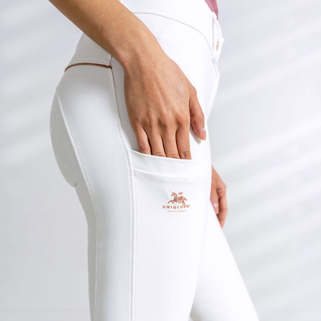 Dressage Competition Breeches "Enoki" with Discreet Phone Pockets & Rose Gold Details