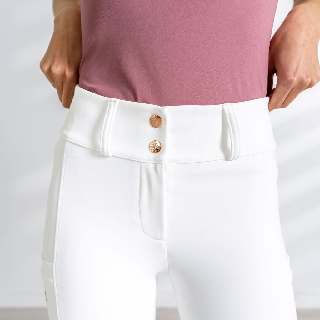 Dressage Competition Breeches "Enoki" with Discreet Phone Pockets & Rose Gold Details