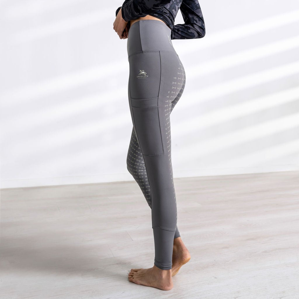 Hi-Rise Equestrian Tights "Shady Gray" - Uniqcorn Exceptionnel