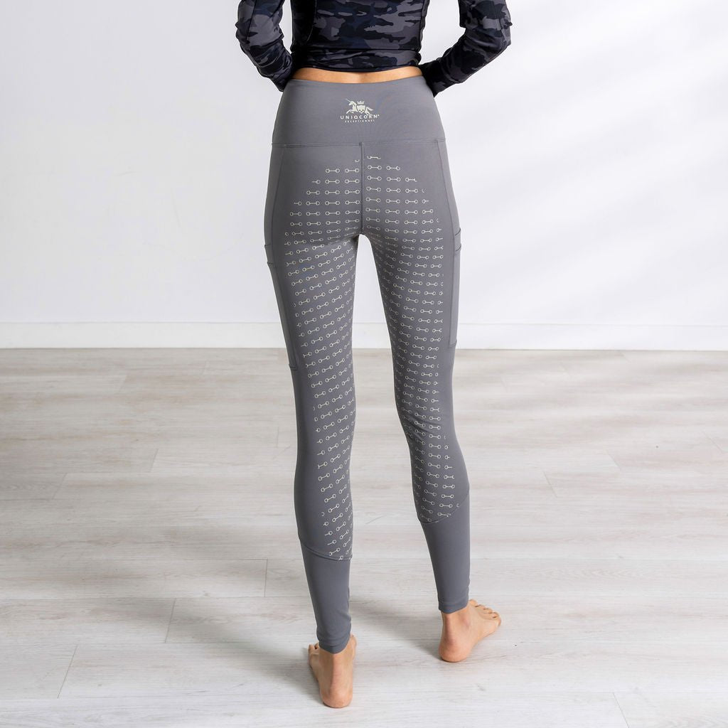 Hi-Rise Equestrian Tights "Shady Gray" - Uniqcorn Exceptionnel