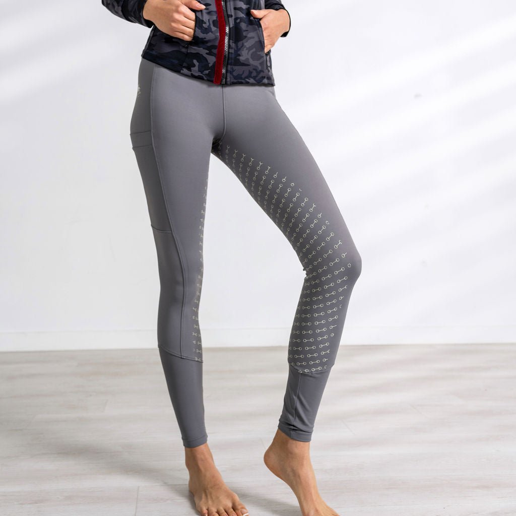 Hi-Rise Equestrian Tights "Shady Gray" - Uniqcorn Exceptionnel