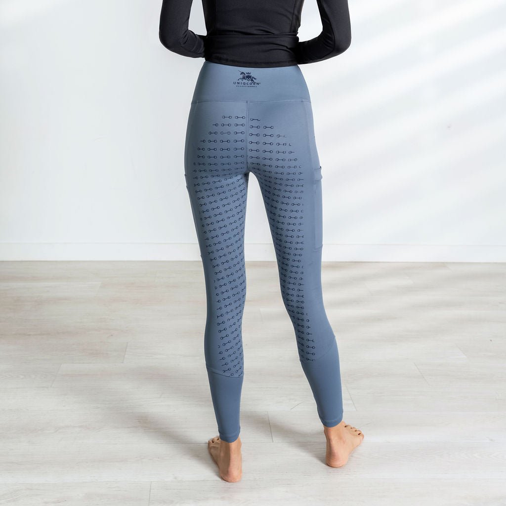 Hi-Rise Equestrian Tights "Smoked Blue" - Uniqcorn Exceptionnel