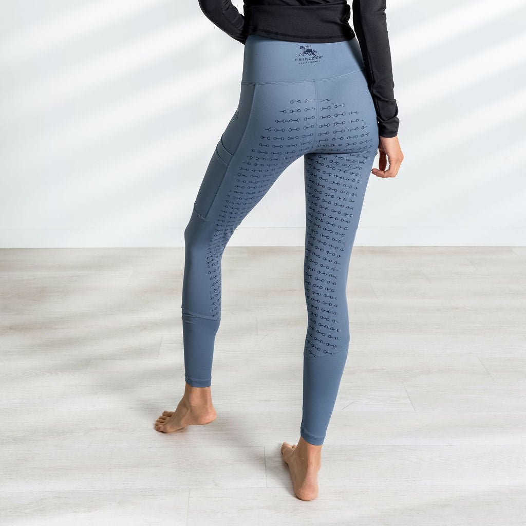 Hi-Rise Equestrian Tights "Smoked Blue" - Uniqcorn Exceptionnel